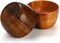 Set of 4 Acacia Wooden Bowl, 4 Oz Small Dipping Sauce Bowl with Spoon, 3 Inch Charcuterie Dish, Soup Water Cup for Condiments, Jam, Nuts, Appetizer, Snack, Yogurt